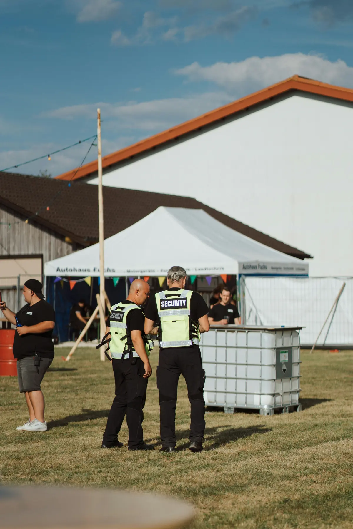 Security officers at an outdoor event